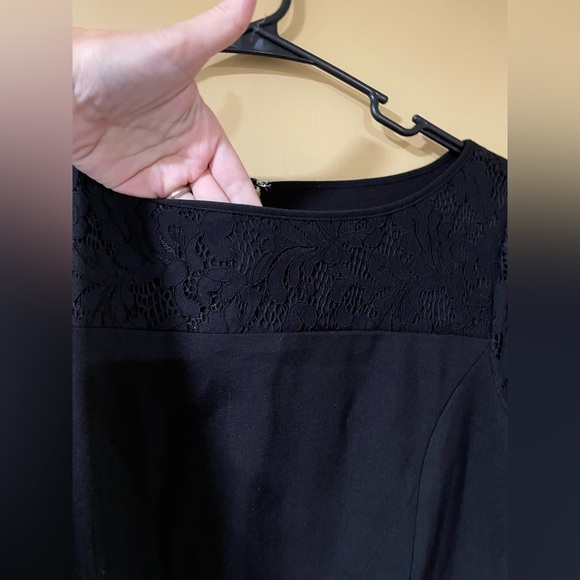 Talbots Elegant Black Lace Sleeve Dress - Picture 5 of 8
